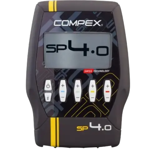 Électrostimulateur Compex SP 4.0 utilisé pour la récupération du footballeur