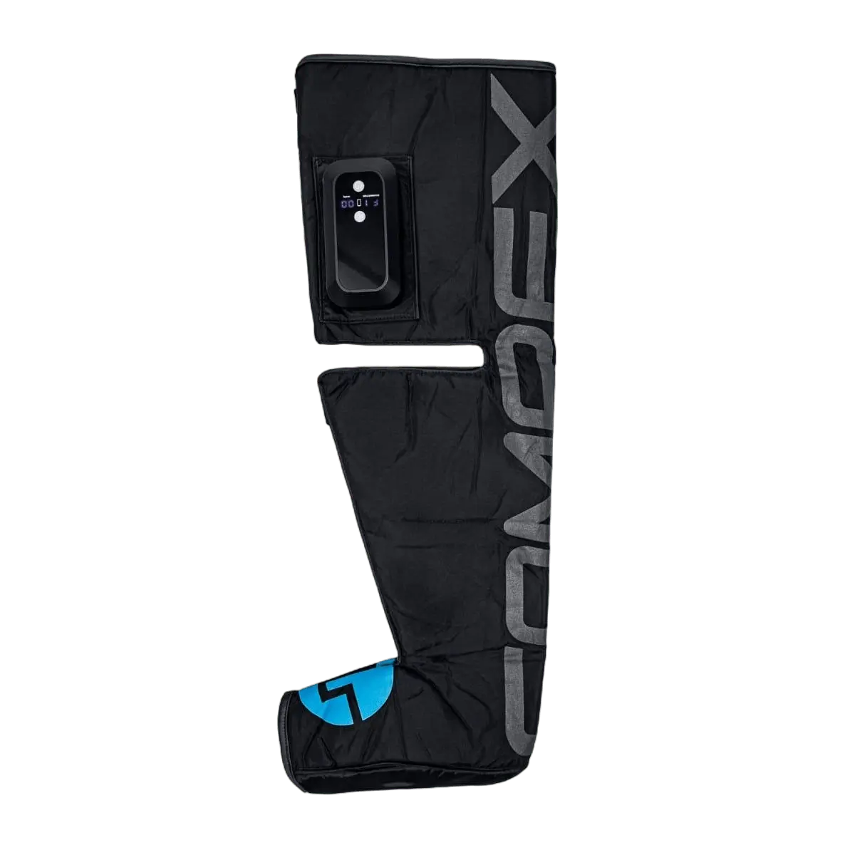 Bottes de compression Compex Ayre, conçues pour améliorer la circulation sanguine et réduire les douleurs musculaires post-effort.