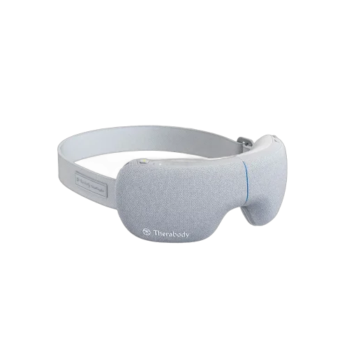 Masque de massage Smart Google Therabody, conçu pour offrir une relaxation profonde et apaiser les tensions faciales.